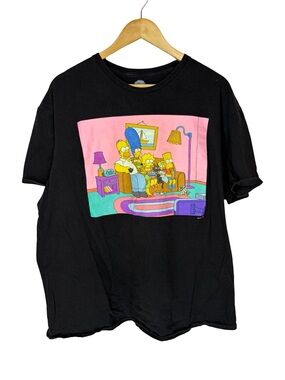 The Simpsons family black short sleeve black nostalgic t shirt 2xl